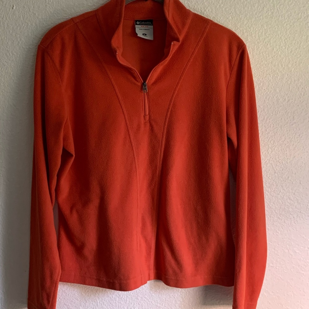 Orange Ladies Columbia 1/4 zip Fleece